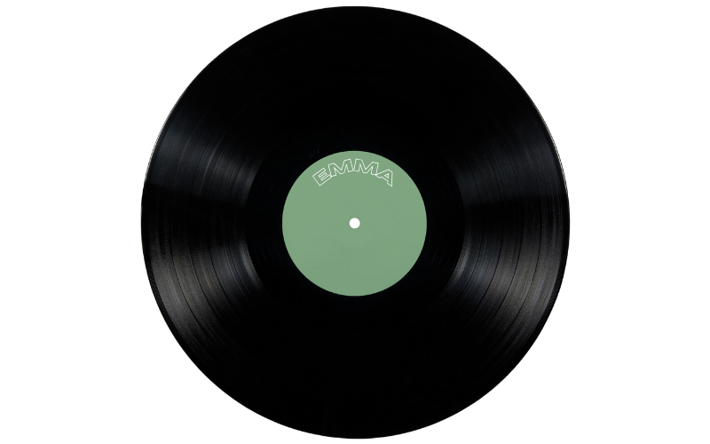 Album ouvert avec vinyle