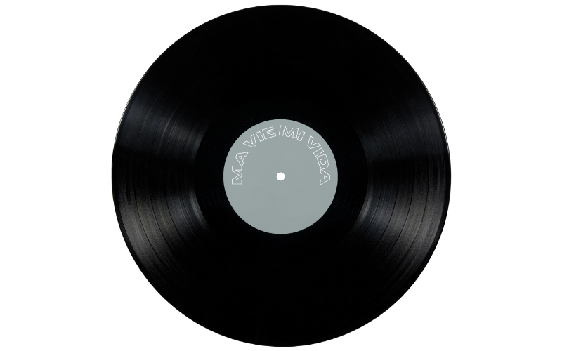 Album ouvert avec vinyle