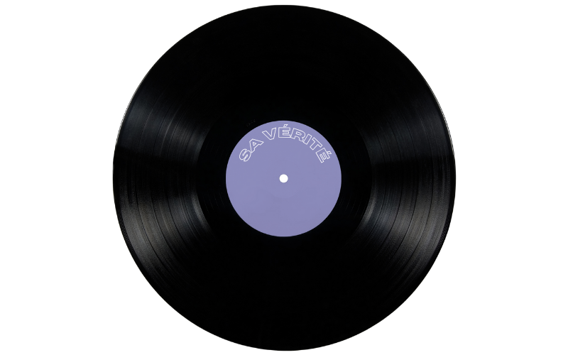 Album ouvert avec vinyle
